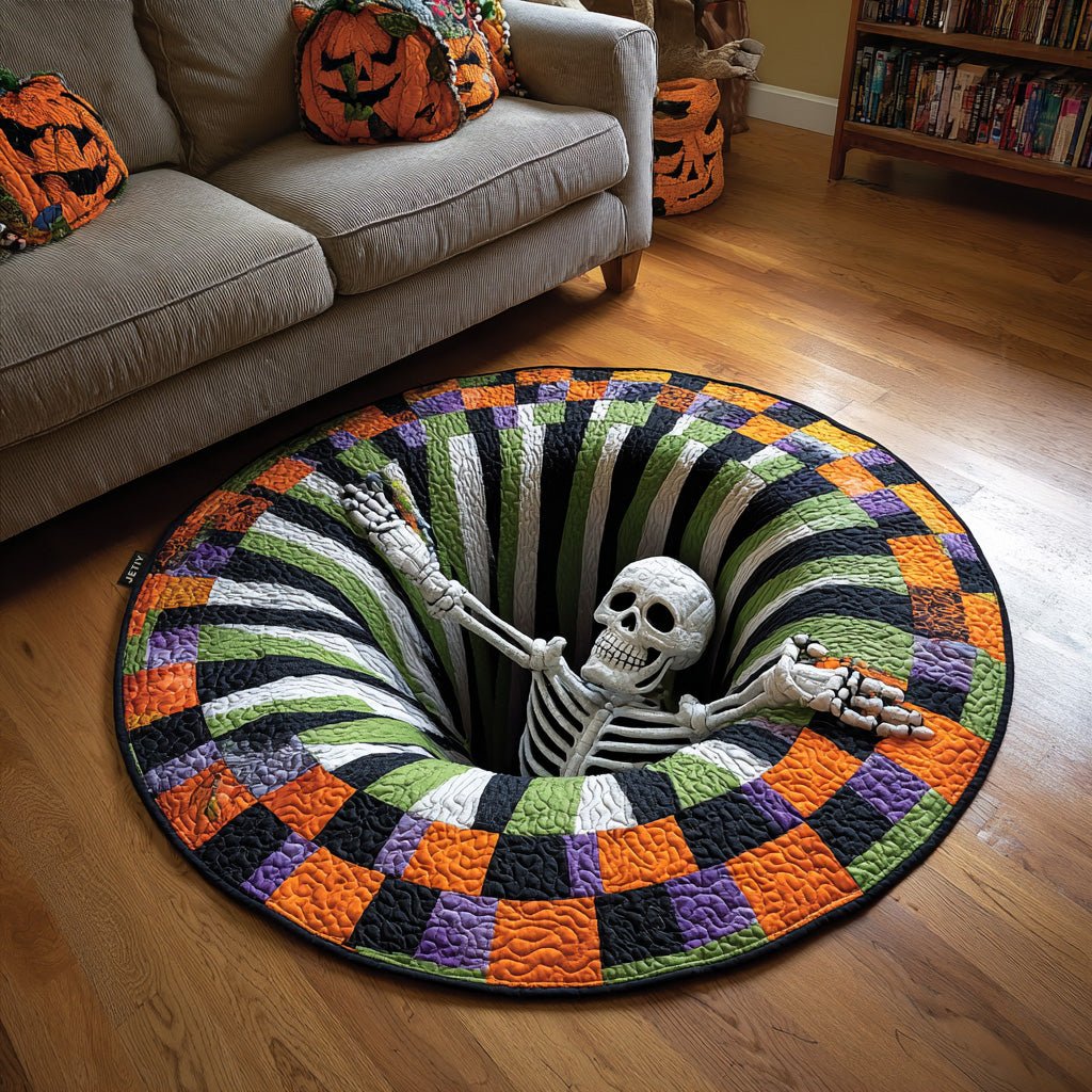 Halloween Round Mat Rug - washable non-slip printed rug