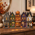 Halloween Village Shops wooden block, laser-cut 3-layer wood