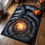 Hands of Hellfire area rug in a living room