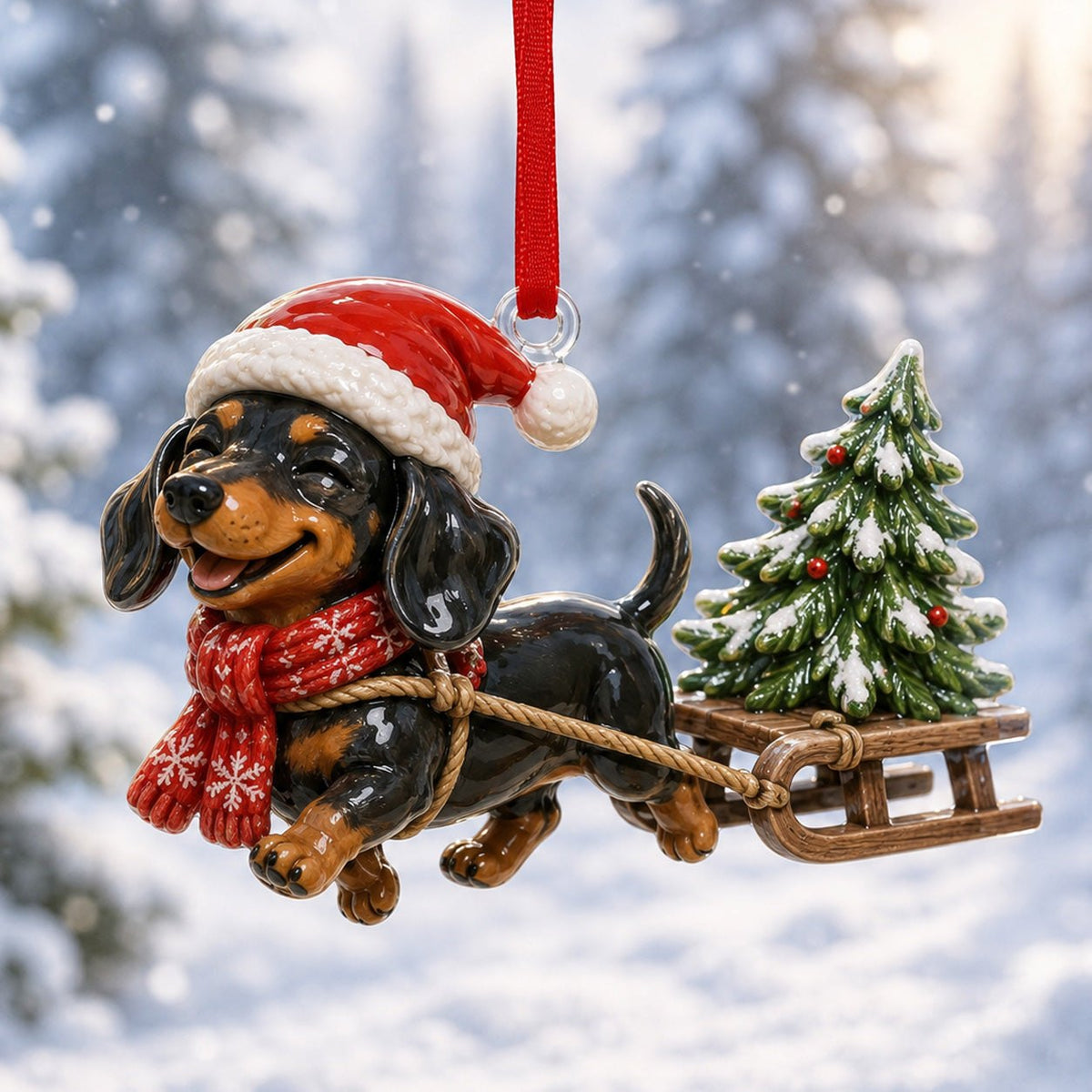 Happy Paw Dachshund Christmas Ornament