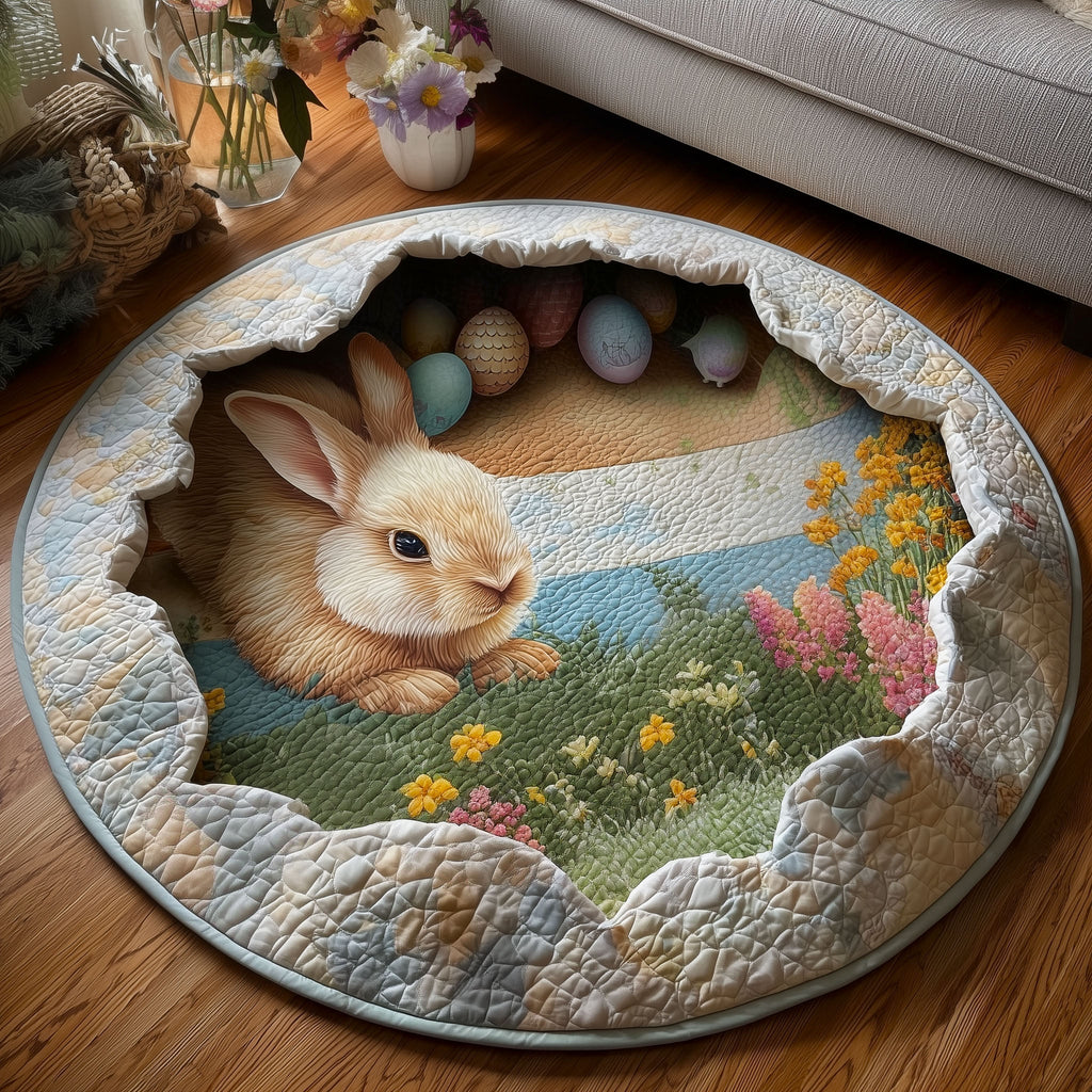 Happy Easter Round Mat Rug