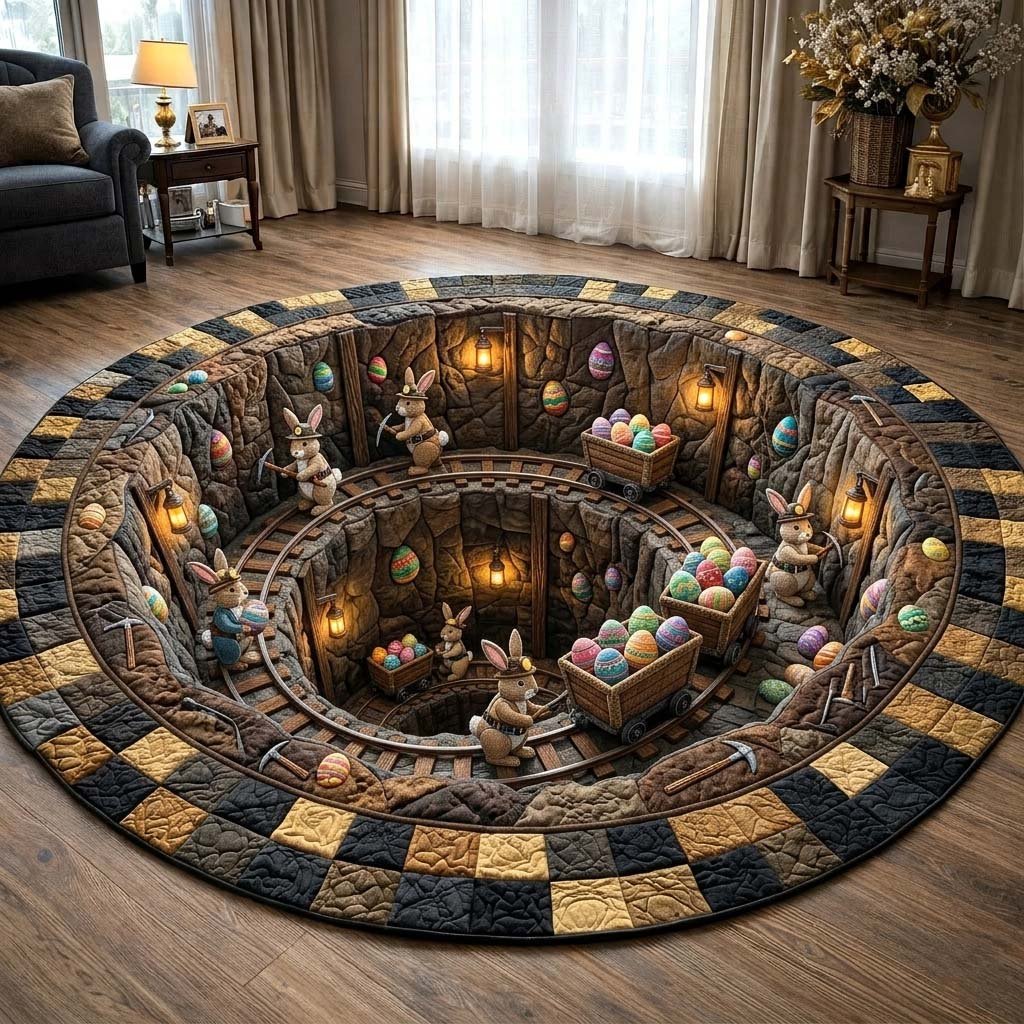 Happy Easter Round Mat Rug - Nature Design | Serene Home Decor