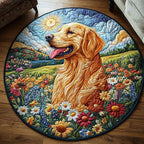 Happy Tail Round Mat Rug - washable non-slip printed rug
