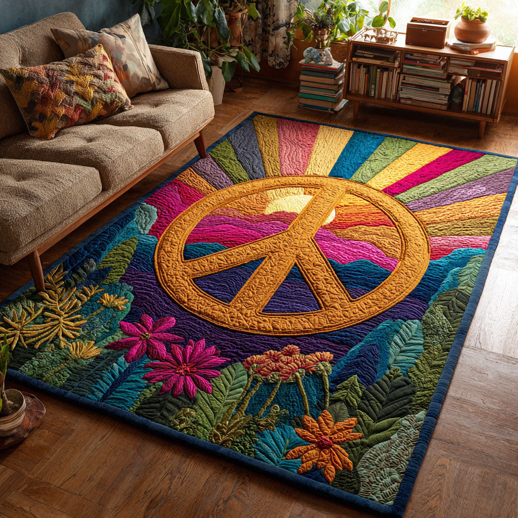 Harmony Burst area rug in a living room