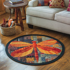 Harmony Glide Round Mat Rug - washable non-slip printed rug