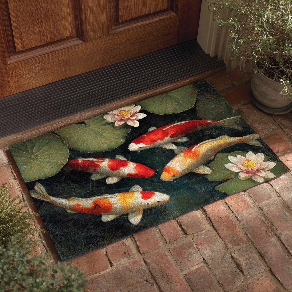 Harmony Koi Fish Doormat - Nature Design | Printed Welcome Doormat