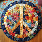 Harmony Petals Round Mat Rug - washable non-slip printed rug