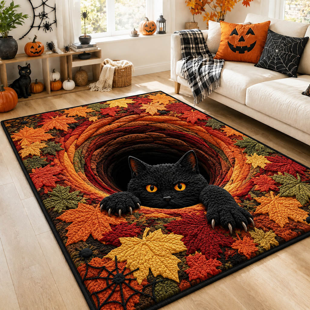 Harvest Cat Abyss area rug in a living room
