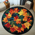 Harvest Delight Round Mat Rug - washable non-slip printed rug