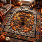 Harvest Descent area rug in a living room