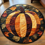 Harvest Dreams Round Mat Rug - washable non-slip printed rug