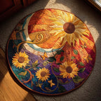 Harvest Field Round Mat Rug - washable non-slip printed rug