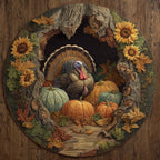 Harvest Glory Round Mat Rug - washable non-slip printed rug