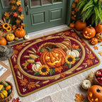 Harvest Glow Medallion Doormat - Cute Animal Design | Printed Welcome Doormat - washable non-slip printed rug