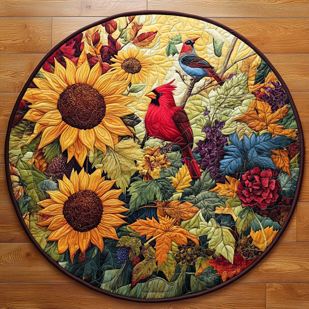 Harvest Glow Round Mat Rug - Nature Design | Serene Home Decor