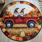 Harvest Glow Round Mat Rug - washable non-slip printed rug