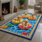 Harvest Golden Retriever area rug in a living room