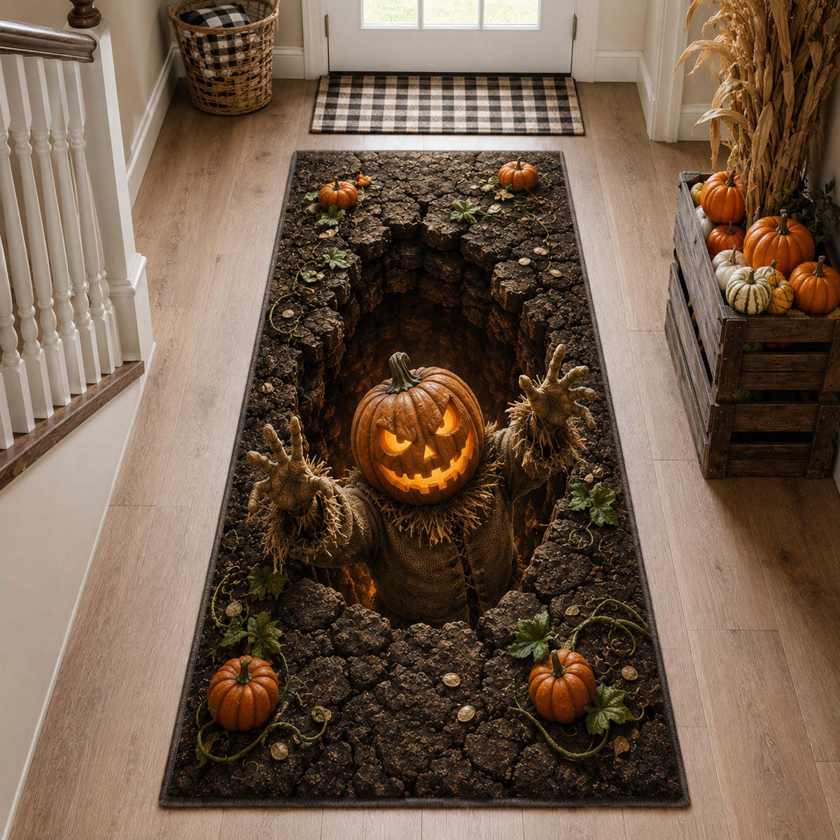 Harvest Haunt Runner Rug - Nature Design | Serene Runner Rug (Design 1) - washable non-slip printed rug