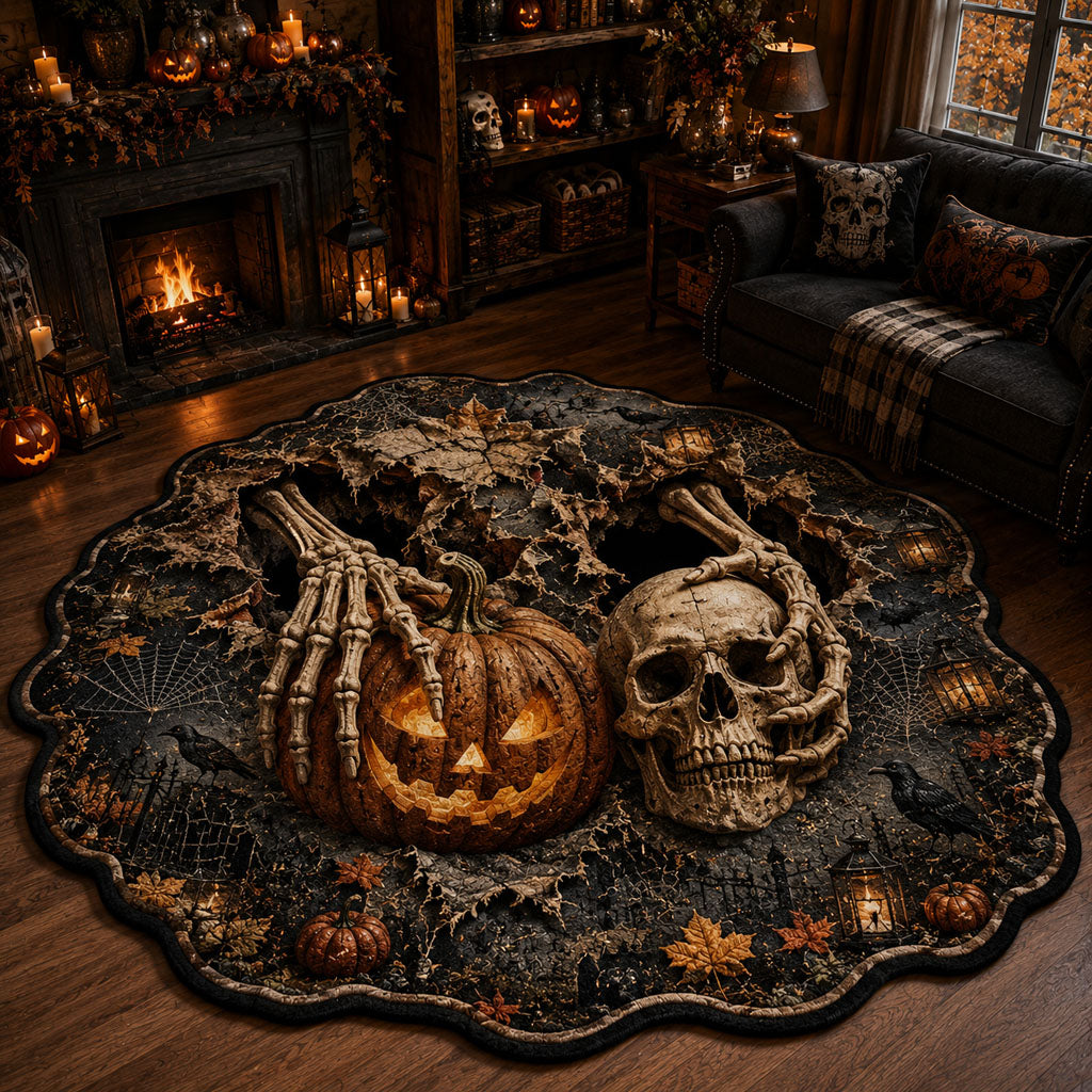 Harvest Haunting Custom Shape Area Rug - Nature Design | Die-Cut Non-Slip Rug - washable non-slip printed rug