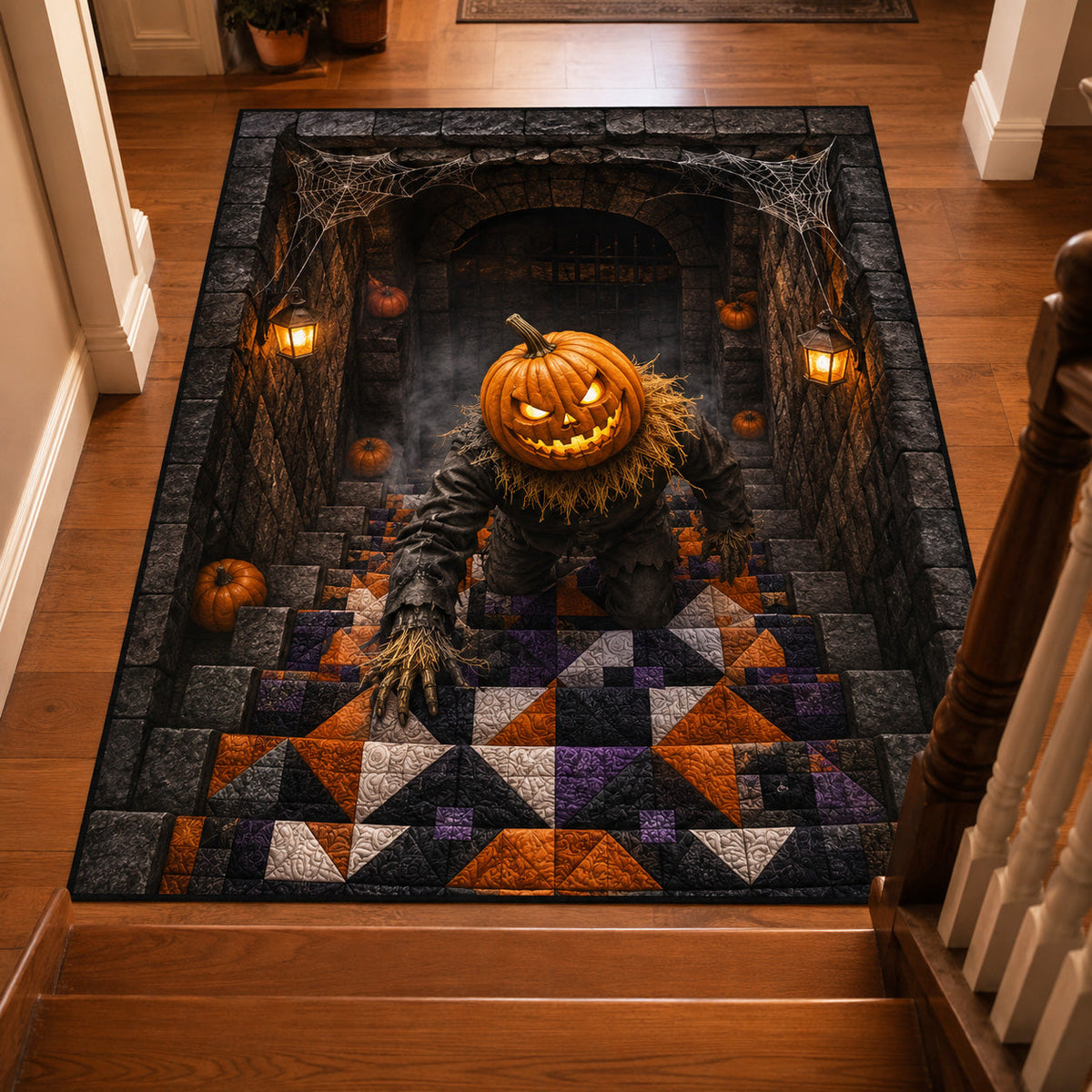 Harvest Horror area rug in a living room
