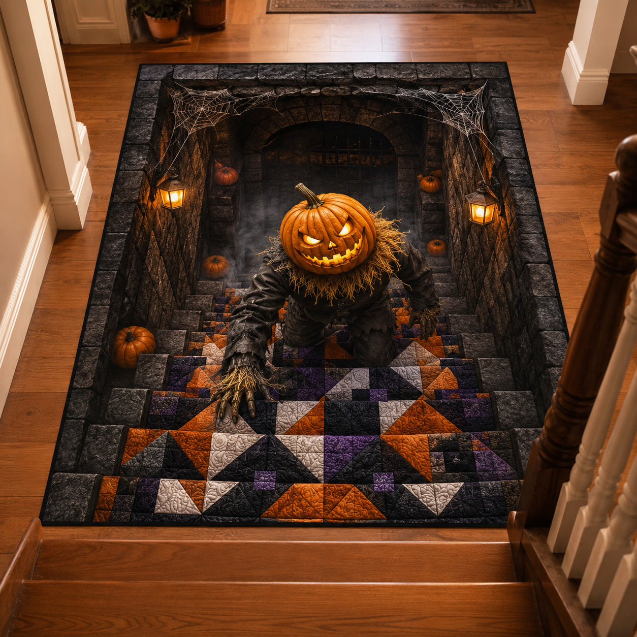 Harvest Horror area rug in a living room