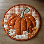 Harvest Jewel Round Mat Rug - washable non-slip printed rug