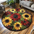 Harvest Joy Round Mat Rug - washable non-slip printed rug