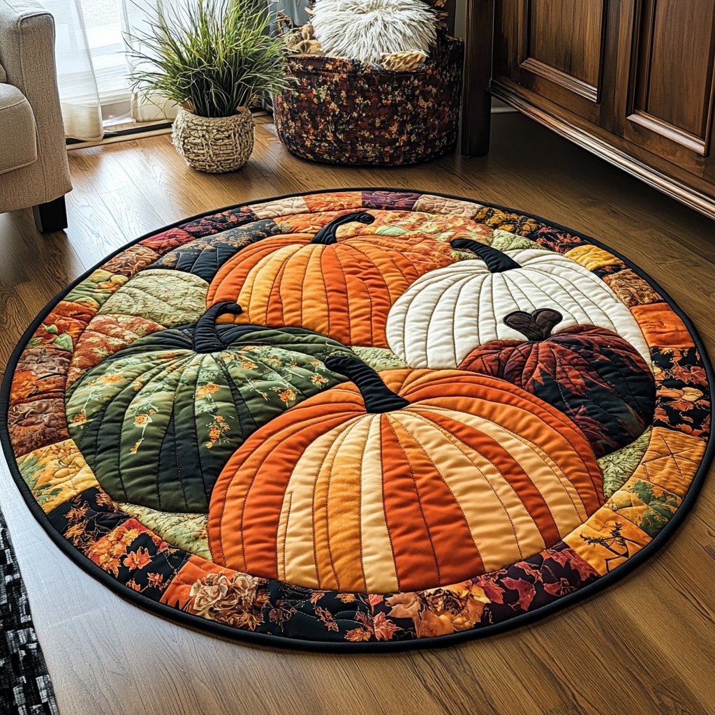 Harvest Joy Round Mat Rug - Nature Design | Serene Home Decor