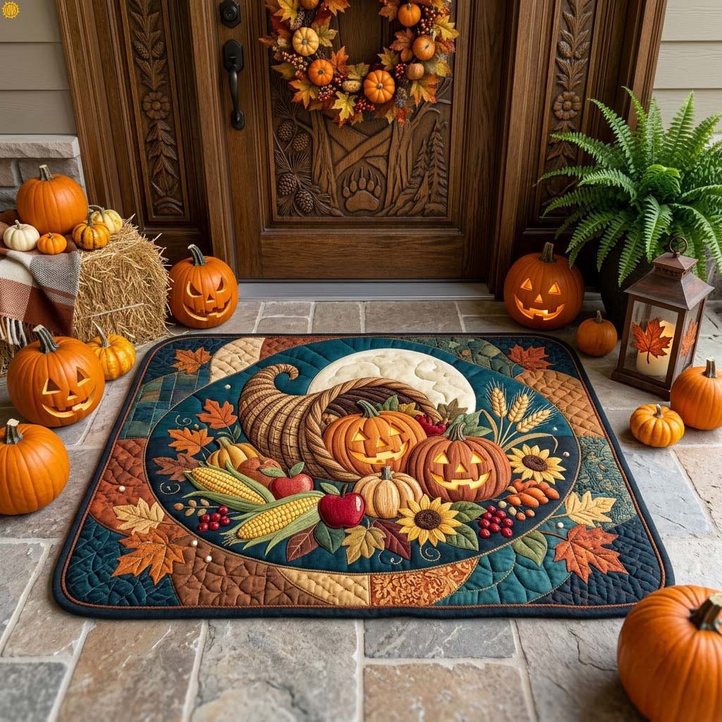 Harvest Moon Bounty Doormat - Nature Design | Printed Welcome Doormat - washable non-slip printed rug