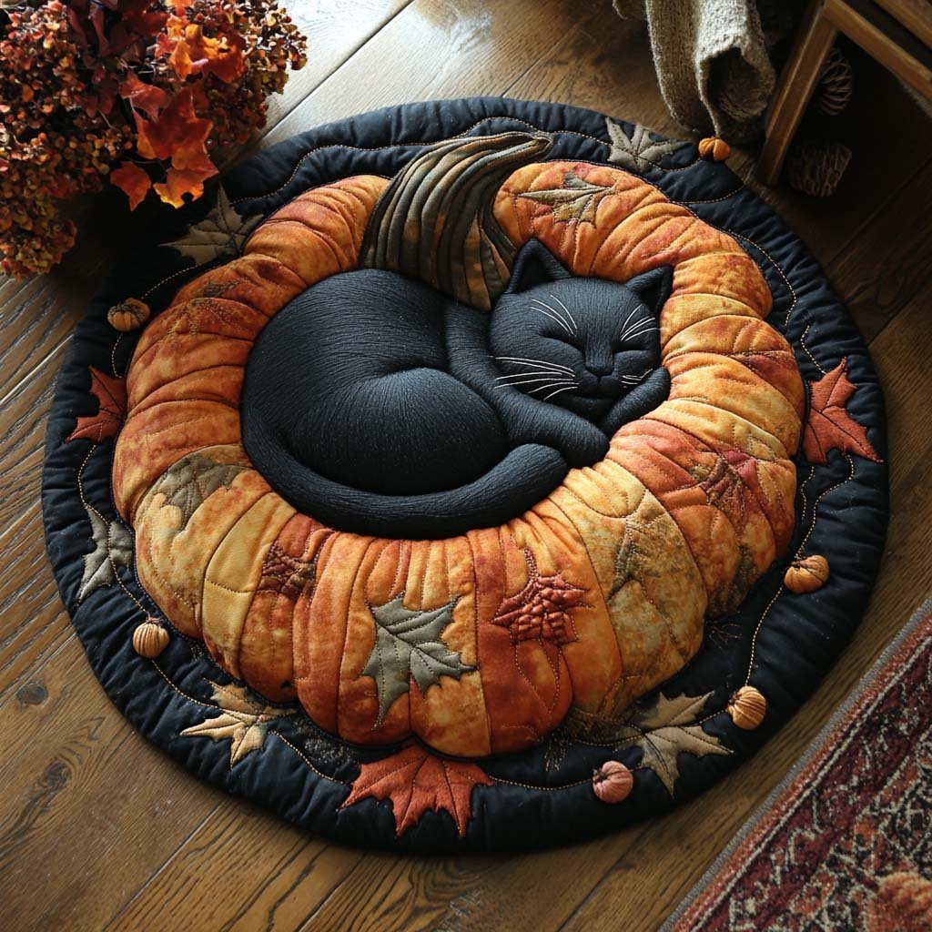 Harvest Nap Round Mat Rug - washable non-slip printed rug