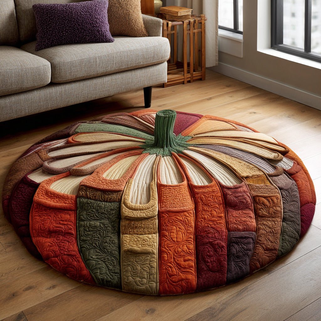 Harvest Pages Round Round Mat Rug - washable non-slip printed rug