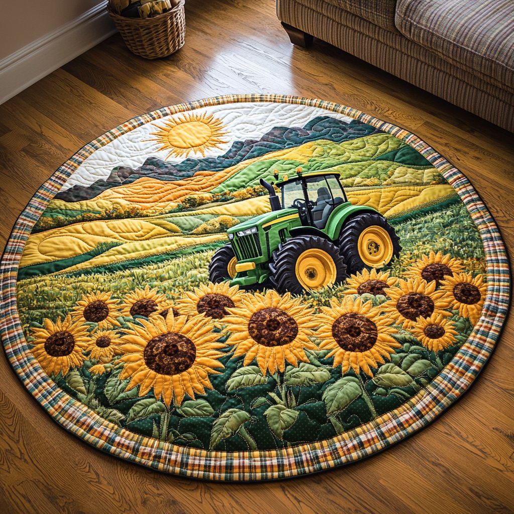 Harvest Ride Round Mat Rug - Nature Design | Serene Home Decor