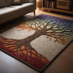 Harvest Roots area rug in a living room