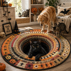 Harvest Watch Round Mat Rug - washable non-slip printed rug