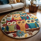 Harvest Wing Round Mat Rug - washable non-slip printed rug