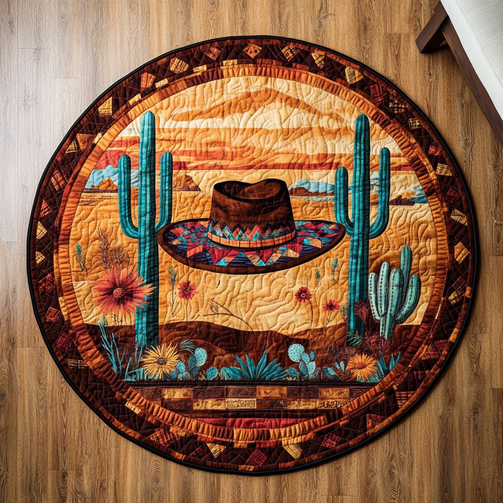 Hat Heritage Round Mat Rug - washable non-slip printed rug