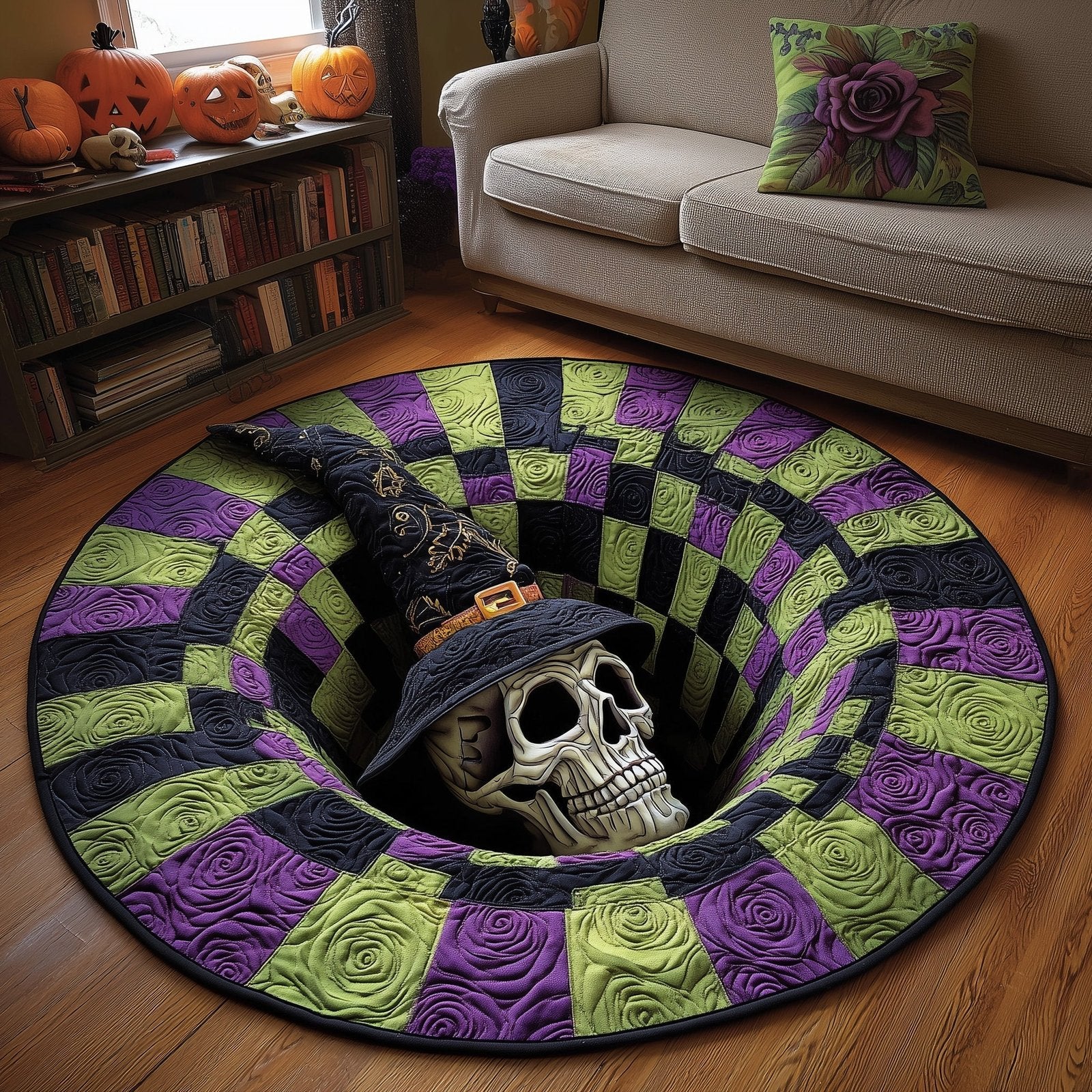 Haunted Bone Round Mat Rug - Nature Design | Serene Home Decor