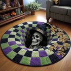 Haunted Bone Round Mat Rug - washable non-slip printed rug