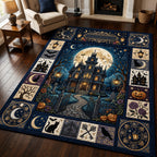 Haunted Castle area rug in a living room