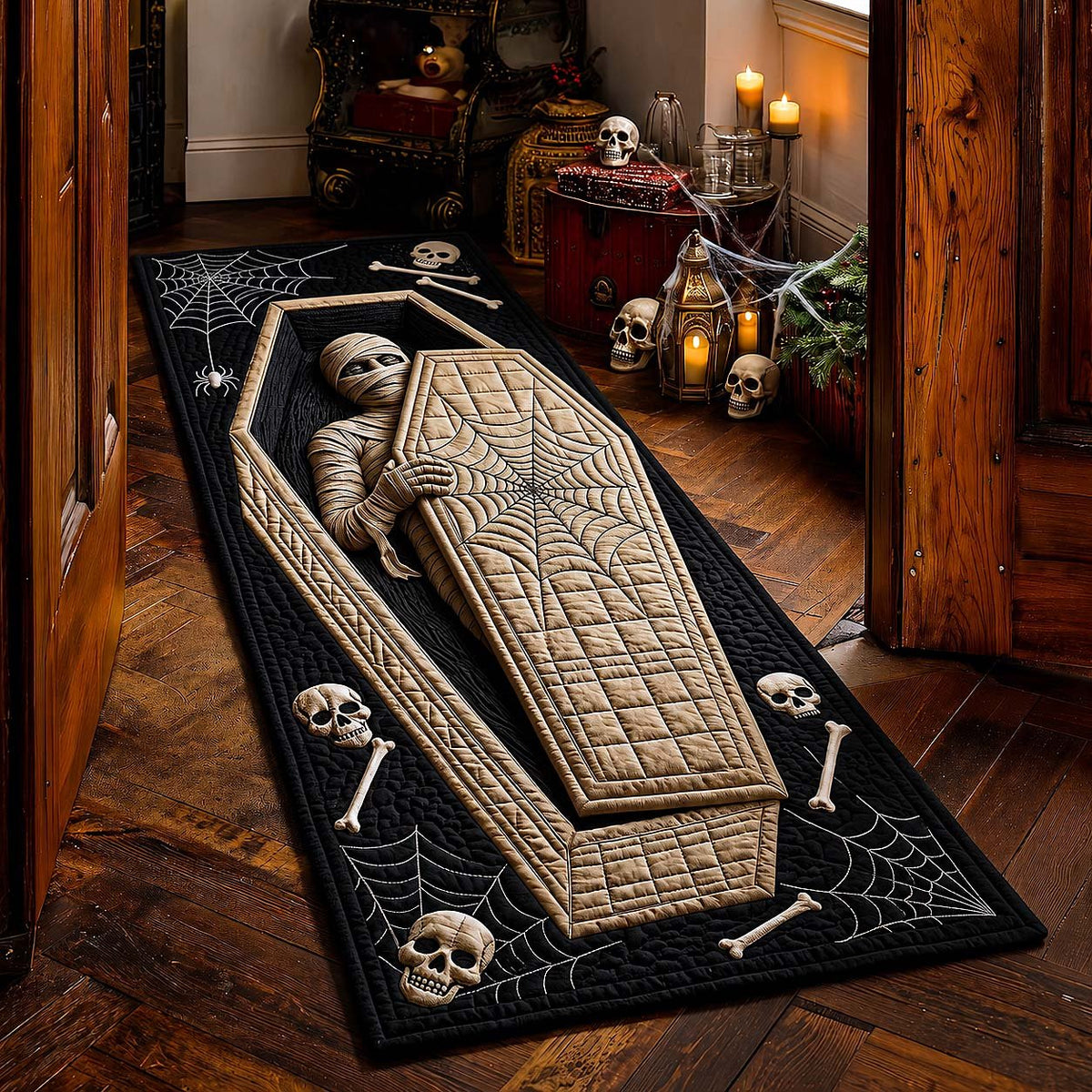 Haunted Coffin Runner Rug - Nature Design | Serene Runner Rug