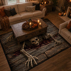 Haunted Depths area rug in a living room