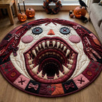 Haunted Doll Mouth Round Mat Rug - washable non-slip printed rug