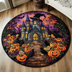 Haunted Dreams Round Mat Rug - washable non-slip printed rug