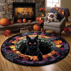 Haunted Eyes Round Mat Rug - washable non-slip printed rug