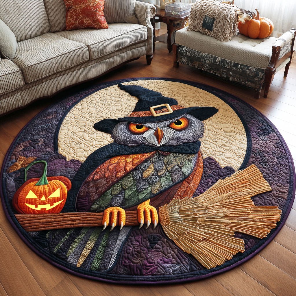 Haunted Flight Round Mat Rug - washable non-slip printed rug