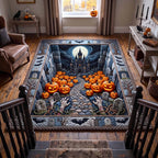 Haunted Graveyard area rug in a living room