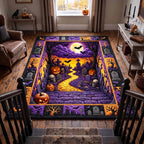 Haunted Graveyard area rug in a living room