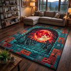 Haunted Graveyard area rug in a living room