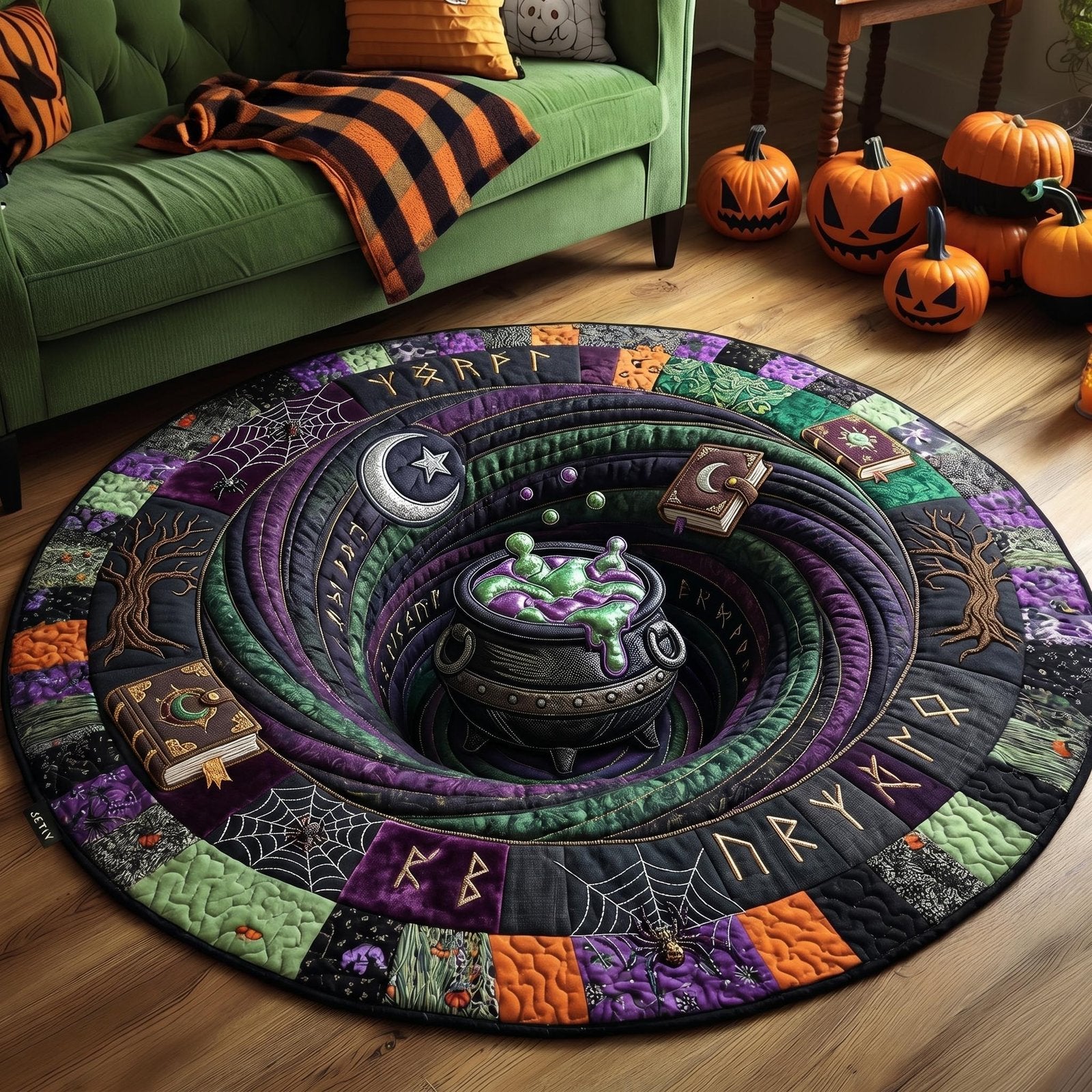 Haunted Halloween Round Mat Rug - Nature Design | Serene Home Decor