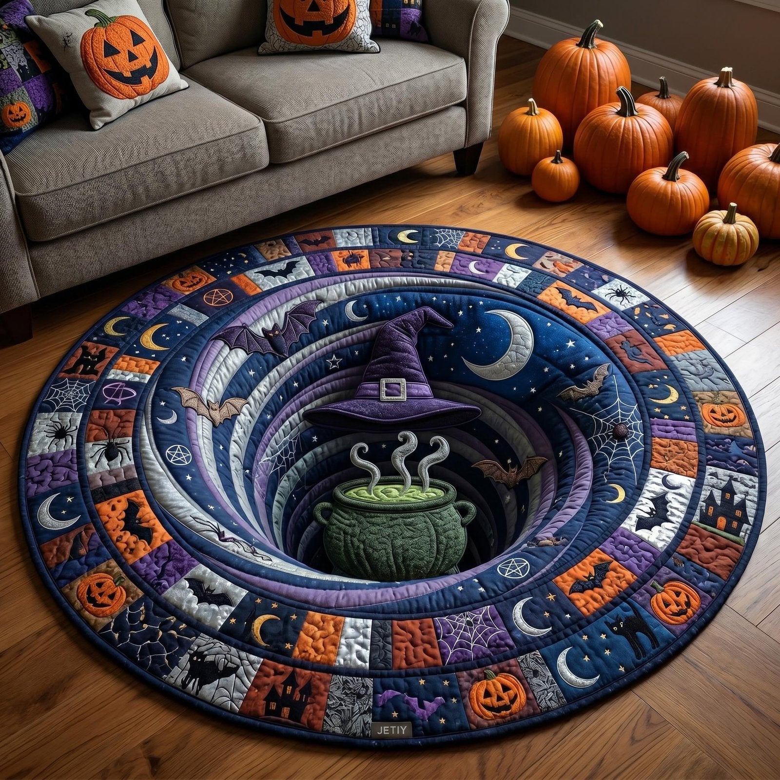 Haunted Halloween Round Mat Rug - Nature Design | Serene Home Decor